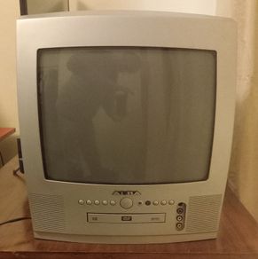 14" 50hz old / vintage / retro gaming combo combi DVD player & CRT TV, with original remote