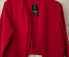 Quiz Red Cropped Jacket