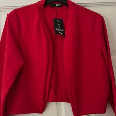 Quiz Red Cropped Jacket
