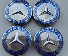 4 x Mercedes Centre Caps (Light Blue) FREE POST
