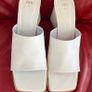 Wide Heel Soft Elegant Leather Sandal Mules Sz 6 / Eu 39. Colour Cream Immaculate. Zara Image 4