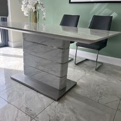 Modern Marble Effect Dining Table