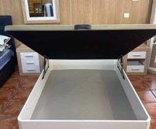White Ottoman Storage Bed Double