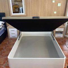 White Ottoman Storage Bed Double