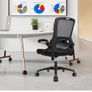 Office Chair Ergonomic Desk Chair, With Adjustable Armrests and Lumbar Support, Height Adjustable, Mesh Computer Chair for Home/Office, Black Image 5