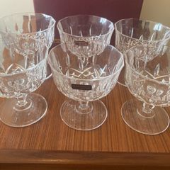 6 Clarenbridge Crystal Vintage Dessert/Champagne/Cocktail Glasses