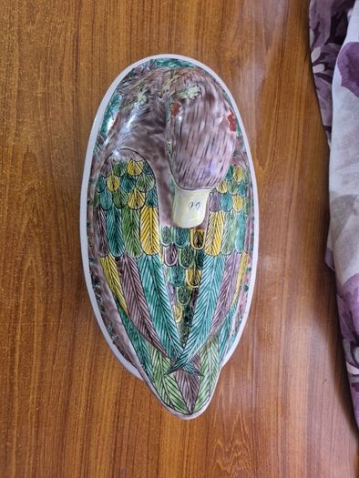 Antique Chinese Tureen Famille Verte Porcelain Duck