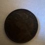 1887 Queen Victoria Farthing Antique British Coin Image 2
