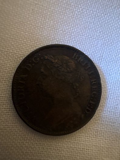 1887 Queen Victoria Farthing Antique British Coin