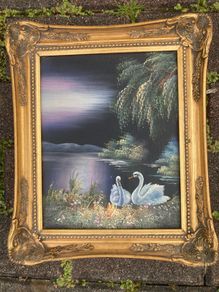 Acyclic painting signed and framed free postage