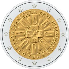 Slovakia 2 Euro Commemorative Coin 2023 - The First Blood Transfusion in Slovakia. Uncirculated.