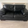 2 Seater & 3 Seater Black Leather Couch Image 7
