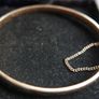 9ct Gold Bronze Core Diamond Flat Cut Style Vintage Bangle Hallmarked 14,56g Image 4