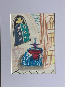 Original Art Picssso Style Meets Roman plaza contemporary Irish Art abstract painting