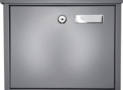Furnished Wall Mounted Post Box - Large Mail Box Outdoor Weather Resistant Postbox Galvanized Steel Lockable Letterbox Top Loading Mailbox with Cylinder Lock MULTIPLE COLOURS AVAILABLE (FREE POSTAGE)