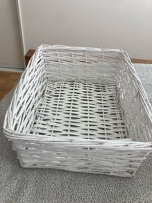 White wicker basket
