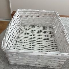 White wicker basket