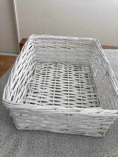 White wicker basket