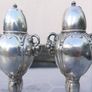 Antique Oxford Silver Plated Lead Salt and Pepper Shakers Image 3