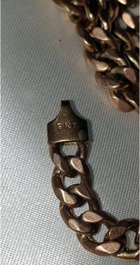 Antique Solid 9ct Yellow Gold Chain - 21" 25g
