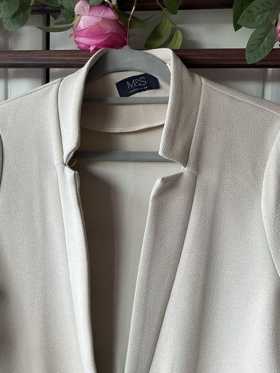 jacket beige longline marks & spencers size 8-10