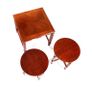 Mahogany Nest Of Three Tables, Raised On Block Legs With Understretcher Image 5