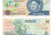 1992 Bahamas Money - One Dollar Gem Crisp Uncirculated Note Columbus  P 50
