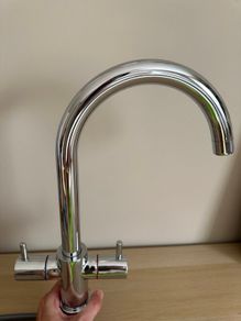Kitchen tap dual-lever mono mixer chrome
