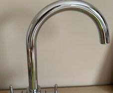 Kitchen tap dual-lever mono mixer chrome