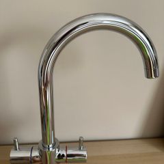 Kitchen tap dual-lever mono mixer chrome