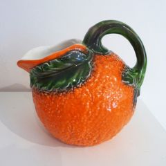Vintage Bordallo Pinheiro style orange jug
