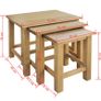 Nesting Tables 3 pcs Solid Oak Wood Image 9