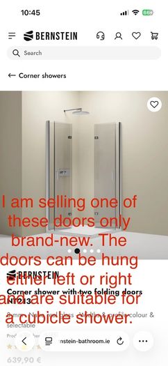 Top quality German bifold shower door