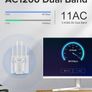 WiFi Extender Booster for Home with Built-in PA WiFi Booster 1200Mbps Wireless Internet Booster WiFi Range Extender up to 3000SQ.FT Dual Band 2.4GHz& 5GHz, with Ethernet port, UK Plug Image 4