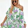Floral Dress, Green And Purple Image 4