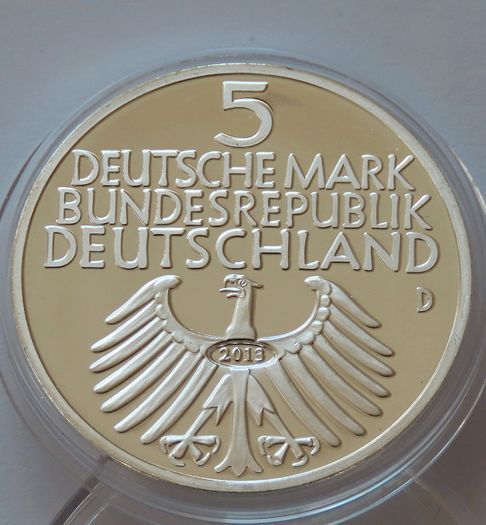 5 Deutsche Mark (Germanic Museum) 2013 proof Commemorative replica of rare 1952 coin