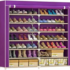 7 Tier Shoes Rack with Dustproof Cover, Shoes Cabinet Storage Organiser, Shoe Cabinet Tower Shelves for Hallway Living Room