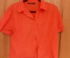 orange button blouse