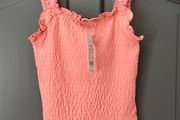 BNWT NEW LOOK Tank Top Womens Coral Shirred size 8