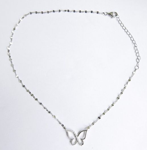 Vintage 925 Sterling Silver Butterfly Women's Pendant Necklace length 14" - 2g