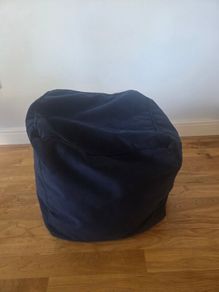 Navy velvet pouffe