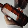 313 - Set of 3 Beautiful Vintage Decorative Collectible Dark Amber Glass Milton Bottles Image 2