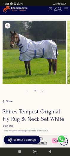 Shires 6ft 3" full neck Fly Rug