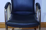 Black Leather Chrome Framed Chair