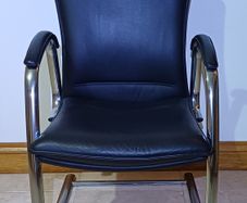 Black Leather Chrome Framed Chair