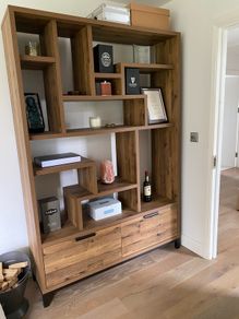 Oak Effect Display Shelf Unit