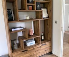 Oak Effect Display Shelf Unit
