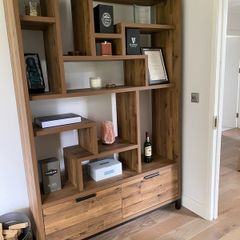 Oak Effect Display Shelf Unit