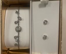 Michael Kors silver plated bracelet and earring gift set