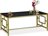 Coffee Table Glass Black & Gold